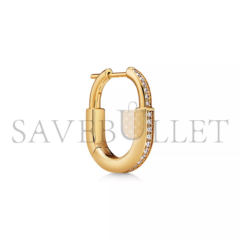 TIFFANY LOCK SMALL LOCK EARRINGS IN YELLOW GOLD WITH PAVÉ DIAMONDS 74365914